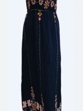 Women's Navy Embroidered Maxi Skirt - Brand Unspecified